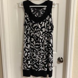 Black and white print dress